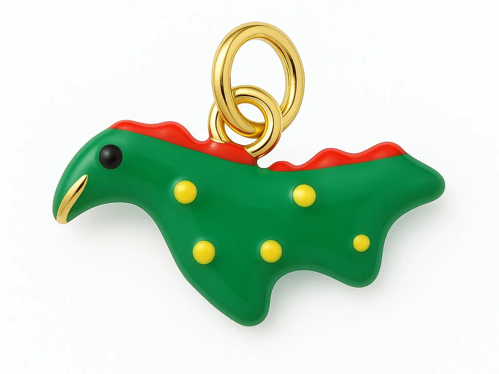 La Petite Epicerie dinosaurus bedel groen goud 18K per stuk