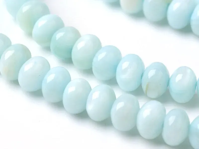 La Petite Epicerie schelp rondellen kralen aqua 20 stuks