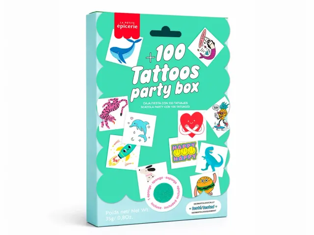 La Petite Epicerie Party Box tattoos 100 stuks kind