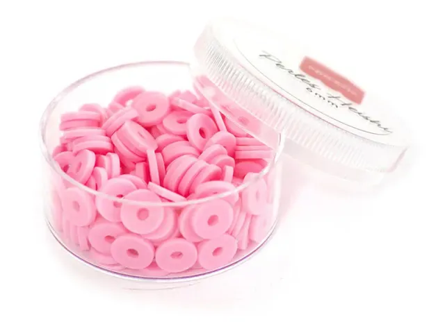 La Petite Epicerie heishi kralen 6 mm pastelroze doos 200 stuks