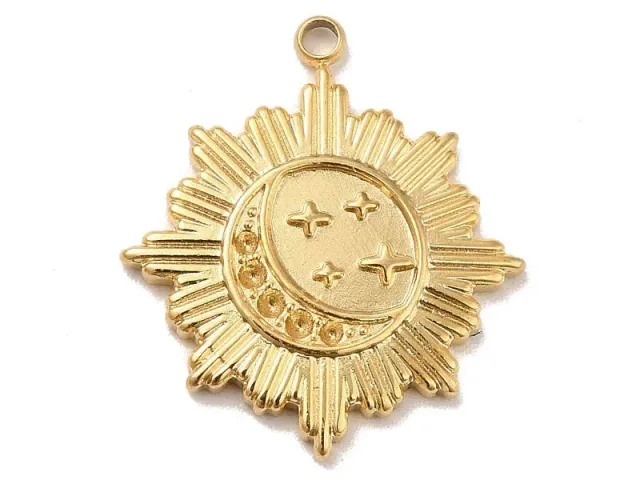 La Petite Epicerie Soleil Ster Astro hanger goud 21 x 18 mm