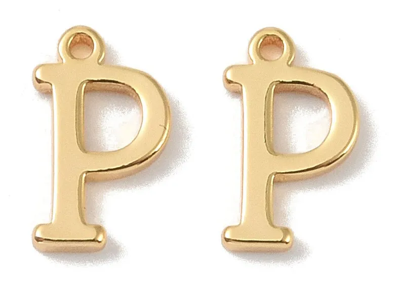 La Petite Epicerie letter P bedel verguld 18K per stuk