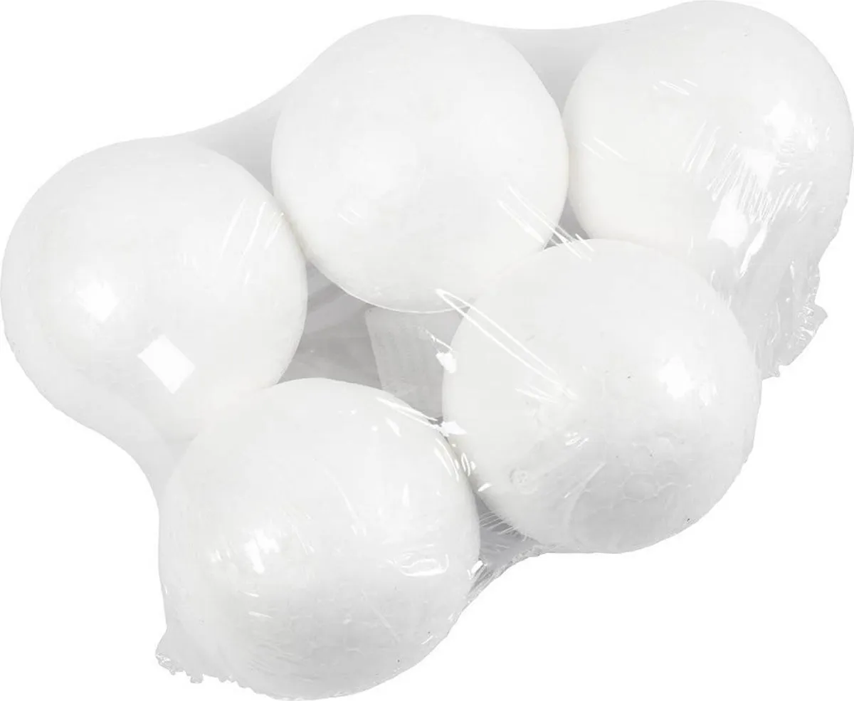 LTC-Leiden Styropor ballen 10cm 5 stuks wit
