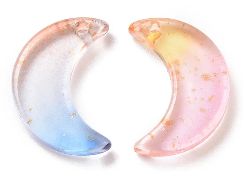 La Petite Epicerie maan glaskralen 16x11mm 20 stuks
