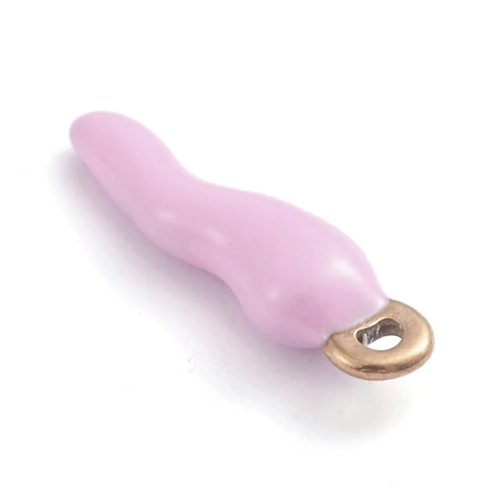 La Petite Epicerie Italiaanse hoorn bedel roze email 17,5 mm