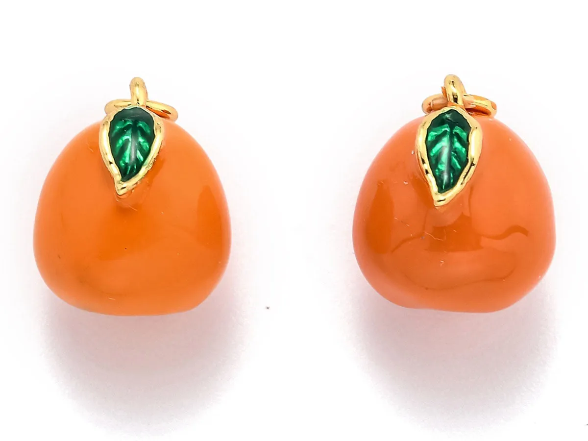 La Petite Epicerie bedel sinaasappel goud emaille per stuk