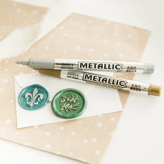 Jessy at Sea Wax Seal Pen metallic marker goud en zilver 2 stuks