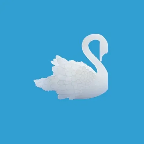 Bijounique Zwaantje 3D decoratie per stuk kunststof