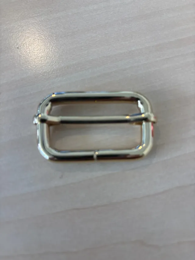 Leather House Rectangular Double Loop Slider 30mm schuifgesp zilver