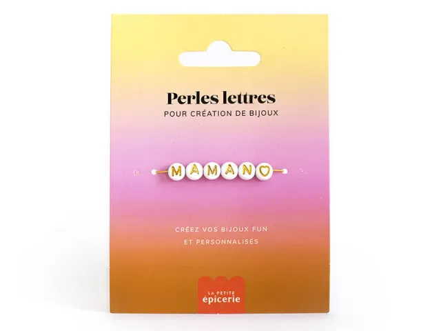 La Petite Epicerie letterkralen Maman wit goud met hartje