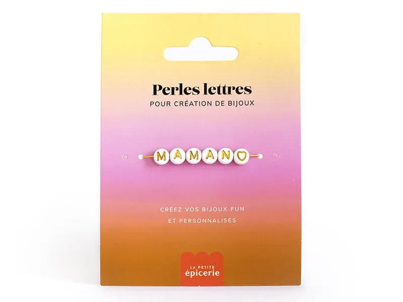 La Petite Epicerie letterkralen Maman wit goud met hartje