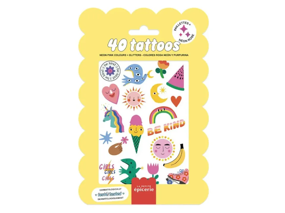 La Petite Epicerie California Dream plaktattoos 40 stuks neonroze