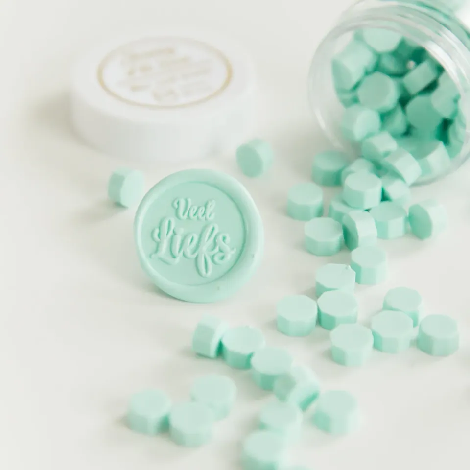 Jessy at Sea Mint zegellak kralen 100 stuks mintgroen