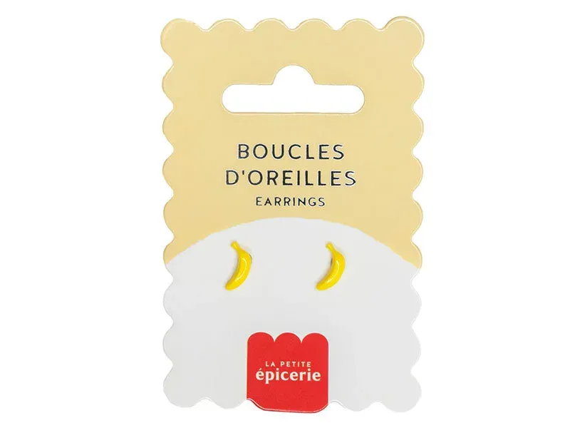 La Petite Epicerie Banaan oorbellen porselein handbeschilderd