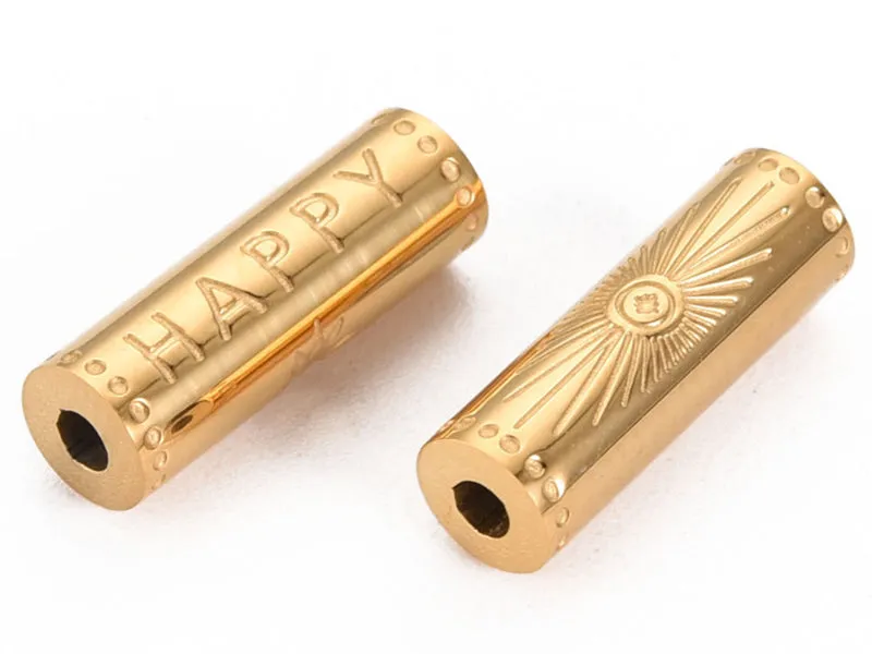 La Petite Epicerie Happy talisman kraal goud 15 mm per stuk