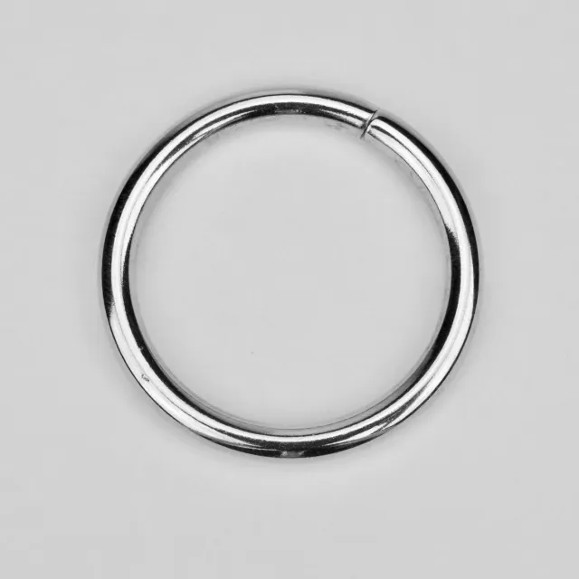 Leather House Ronde ring 40mm nikkel zilver