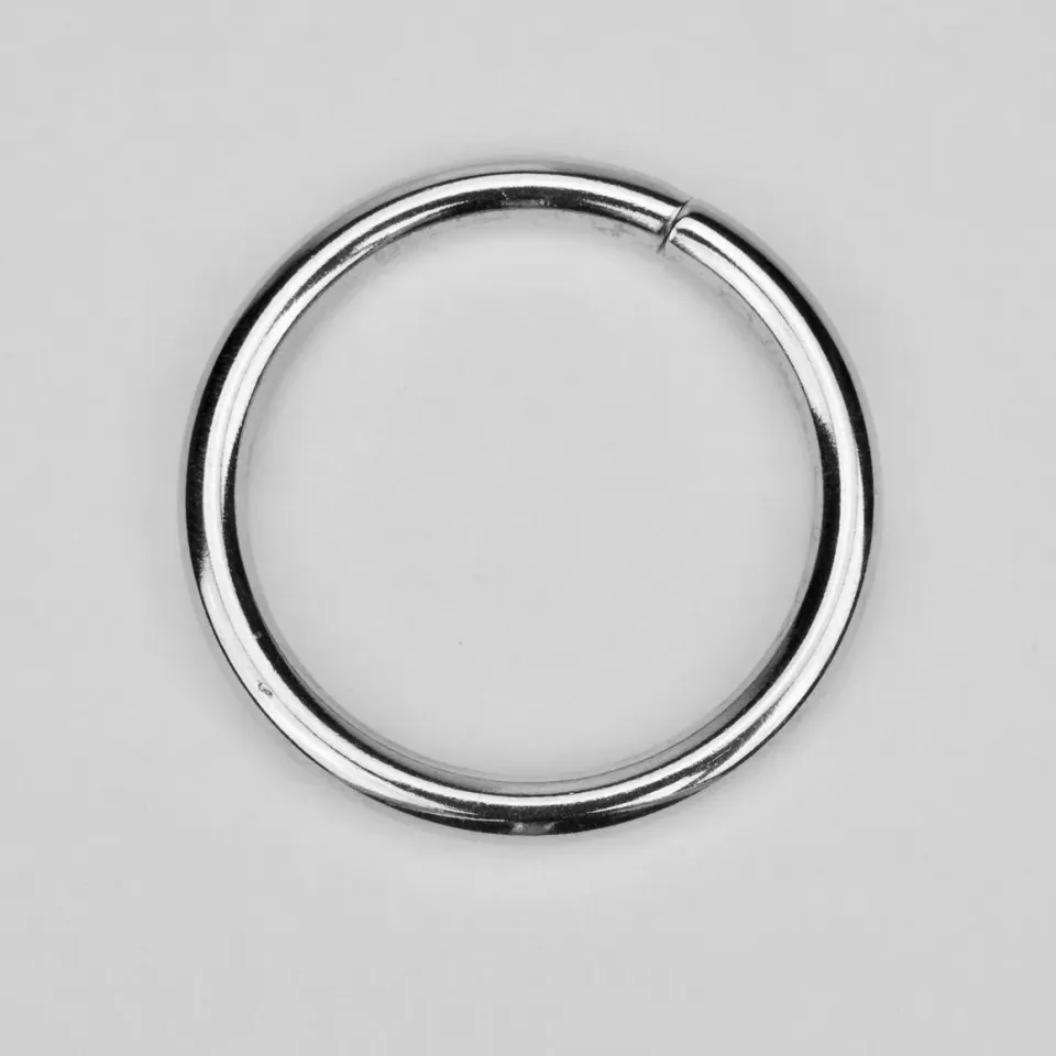 Leather House Ronde ring 40mm nikkel zilver